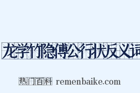 龙学竹隐傅公行状反义词是什么意思的图片